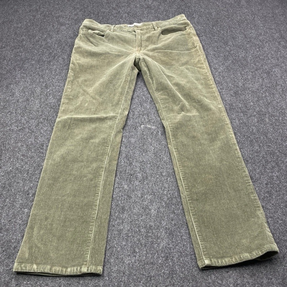 Jos. A. Bank Corduroy Pants Mens 36x32 Olive Green 1905 Tradition Tailored Fit